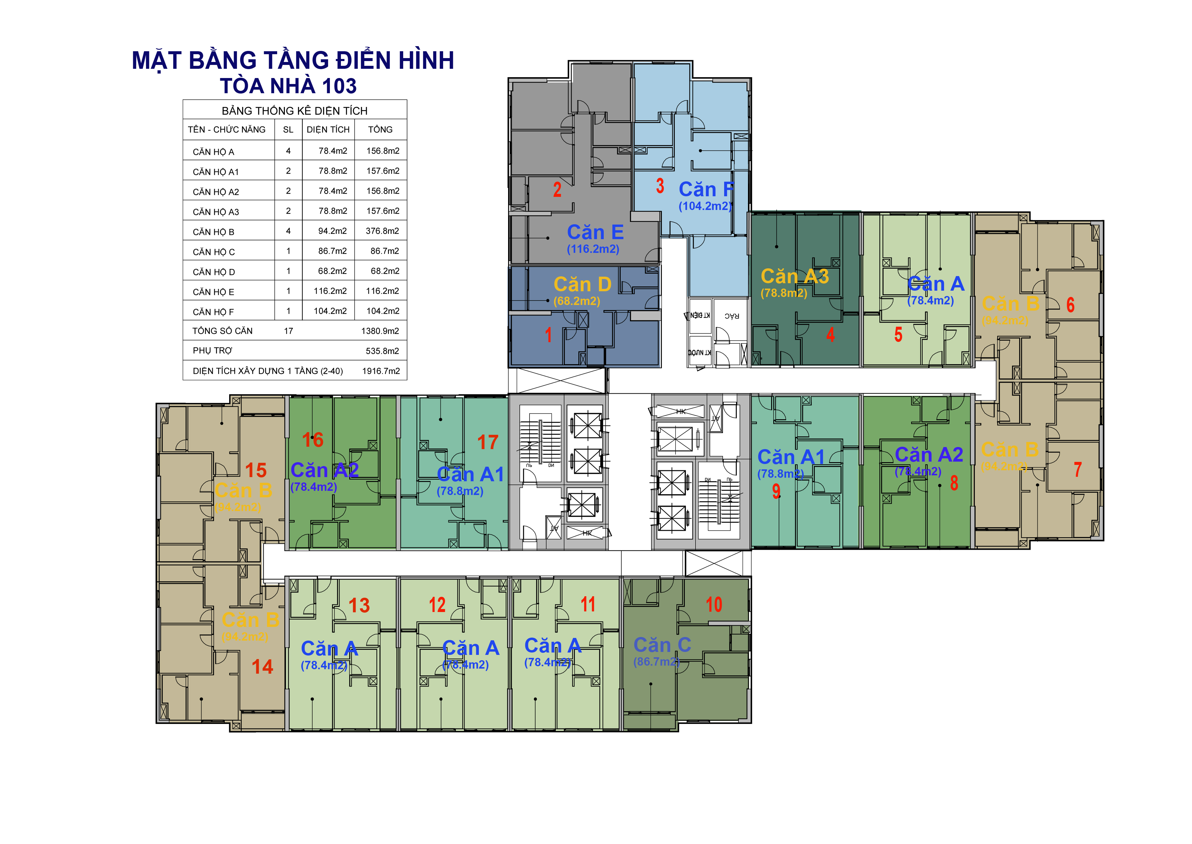 Sơ đồ mặt bằng tòa 103 Chung cư Goldmark city