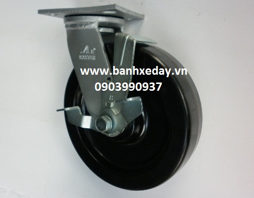 Bánh xe Phenolic 200 càng xoay khóa bánh