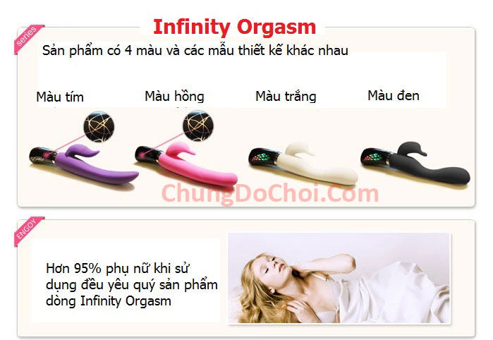 Dòng dương vật giả Infinity Orgasm có 4 màu sắc cho bạn lựa chọn Dòng dương vật giả Infinity Orgasm có 4 màu sắc cho bạn lựa chọn