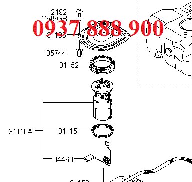 311104H300-COMPLETE-FUEL PUMP-Cum bom nhien lieu trong thung dau Hyundai Starex Grand D4CB 2.5, hang