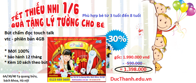 bút chấm đọc giảm 30% chào mừng quốc tế thiếu nhi quà tặng quốc tế thiếu nhi