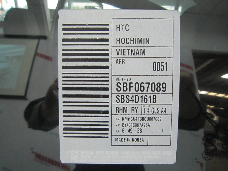 Hyundai Accent AT 2011 - Số Khung Số Máy