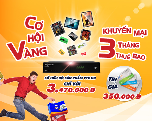 Tiếp tục tặng 3 tháng thuê bao khi đăng kí mới VTC HD Tiếp tục tặng 3 tháng thuê bao khi đăng kí mới VTC HD