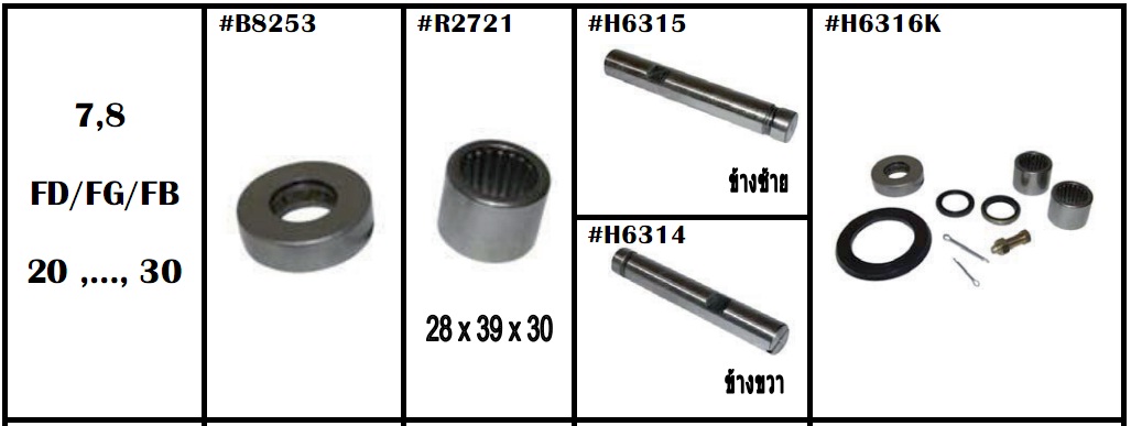Bộ đinh chốt tay lái cho xe nâng Toyota Bộ đinh chốt tay lái cho xe nâng Toyota đời 7,8