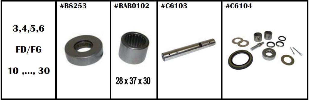 Bộ đinh chốt dùng cho tay lái xe nâng Toyota Bộ đinh chốt dùng cho tay lái xe nâng Toyota đời 3,4,5,6