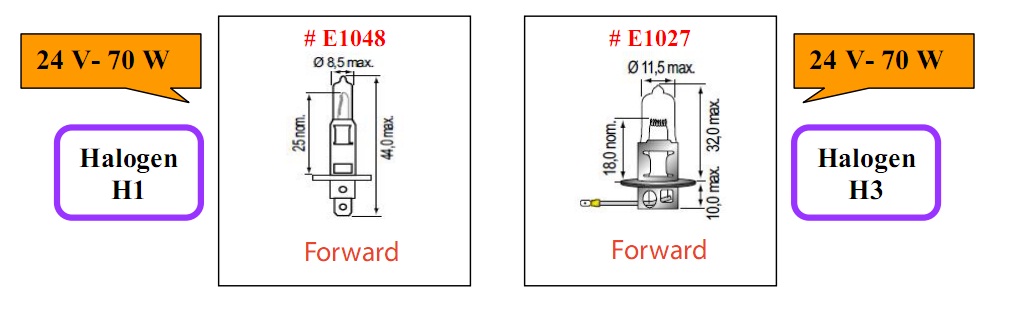 Bóng đèn tròn cho xe nâng hàng loại 24V