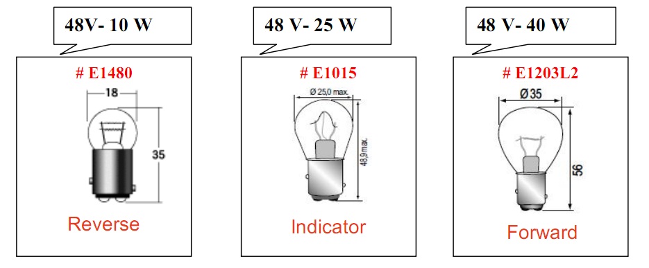 Bóng đèn loại hình tròn 48V cho xe nâng