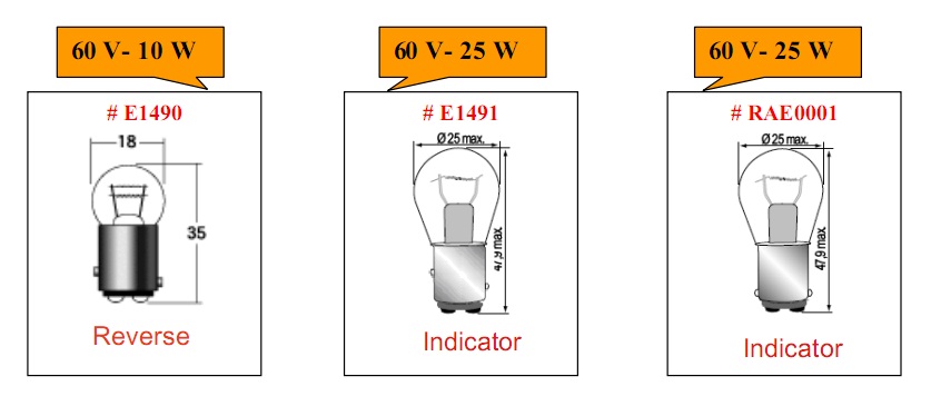 Bóng đèn tròn loại 60V cho xe nâng hàng