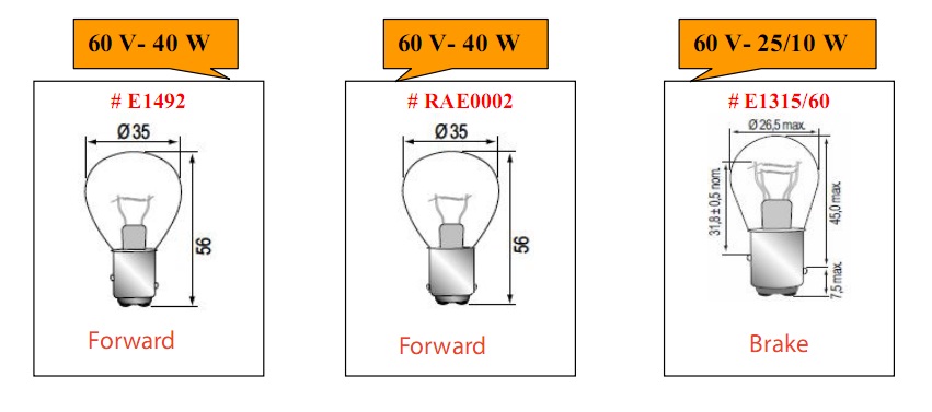 Bóng đèn tròn cho xe nâng hàng loại 60V