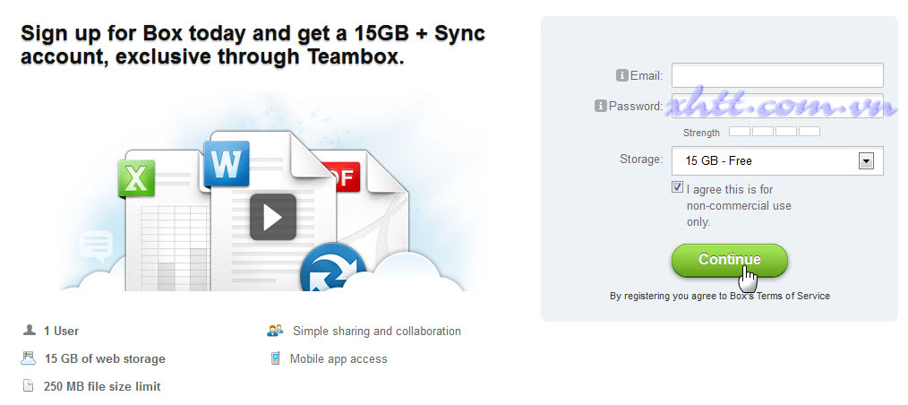 Đăng ký với 15GB lưu trữ dữ liệu miễn phí từ Box.com Đăng ký với 15GB lưu trữ dữ liệu miễn phí từ Box.com