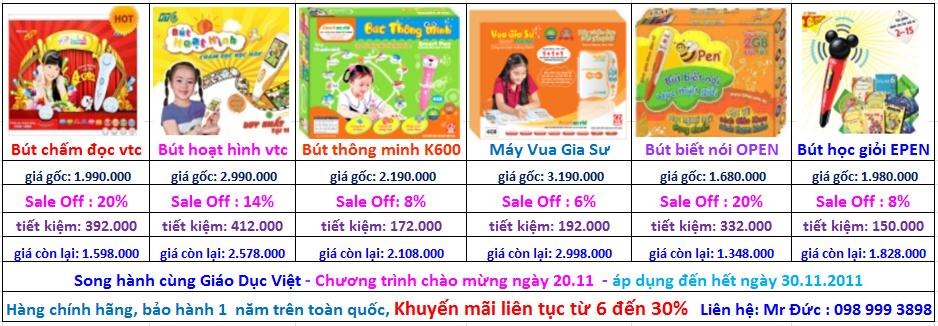 Bút chấm đọc chào mừng ngày 20.11.2011 khuyến mãi đến 20%