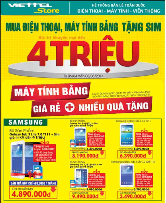 Khuyến mãi lớn khi mua điện thoại, laptop của Viettel Khuyến mãi lớn khi mua điện thoại, laptop của Viettel