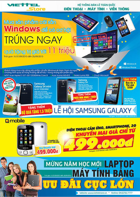 VIETTELSTORE KHUYẾN MẠI KHỦNG TRONG THÁNG 9 VIETTELSTORE KHUYẾN MẠI KHỦNG TRONG THÁNG 9